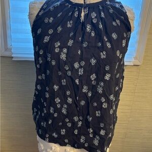 LOFT Navy Floral Print  Top